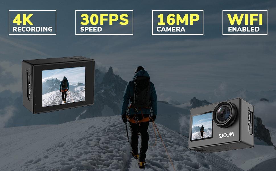 SJCAM SJ4000Dual Screen 4K 30fps Actionkamera, Wifi, Dobbel skjerm, Vanntett skall. bærbar
