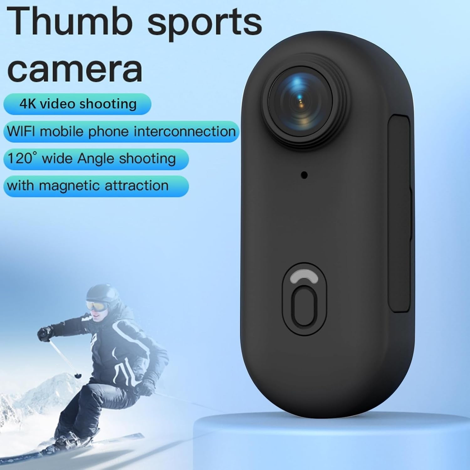 4K mini handsfree bodycam, POV-kamera, HD 1080p mini bærbar actionkamera med lyd