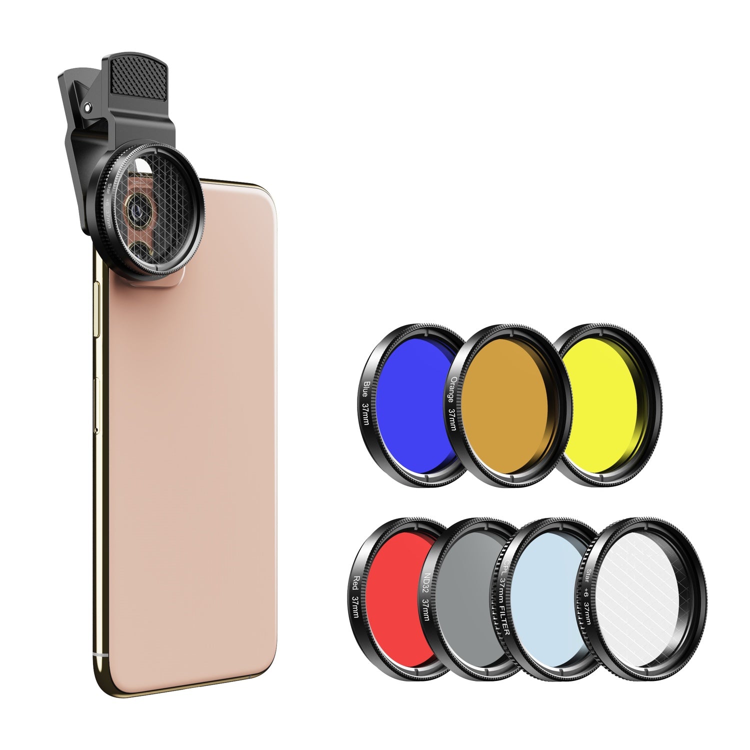 APEXEL 37mm 7-i-1 Justerbart Filter Kit Graduated Color