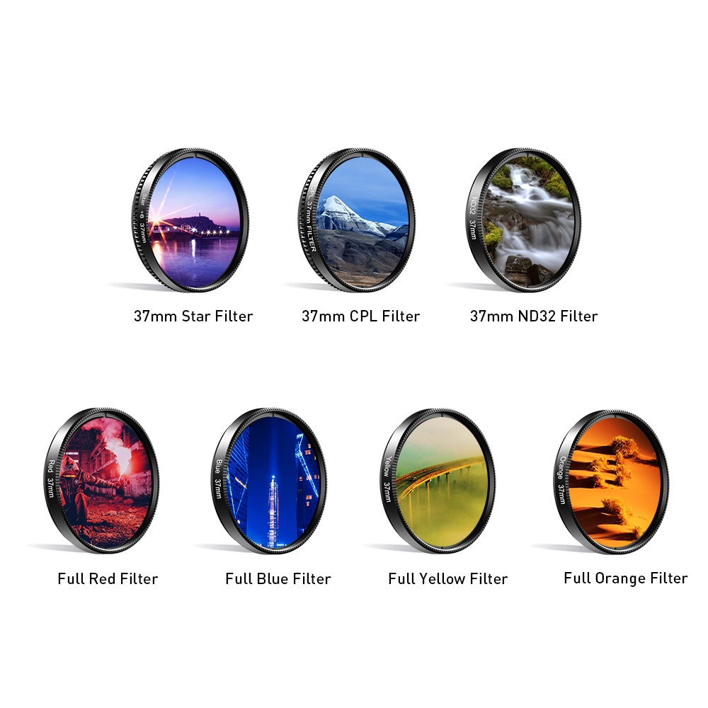 APEXEL 37mm 7-i-1 Justerbart Filter Kit Graduated Color