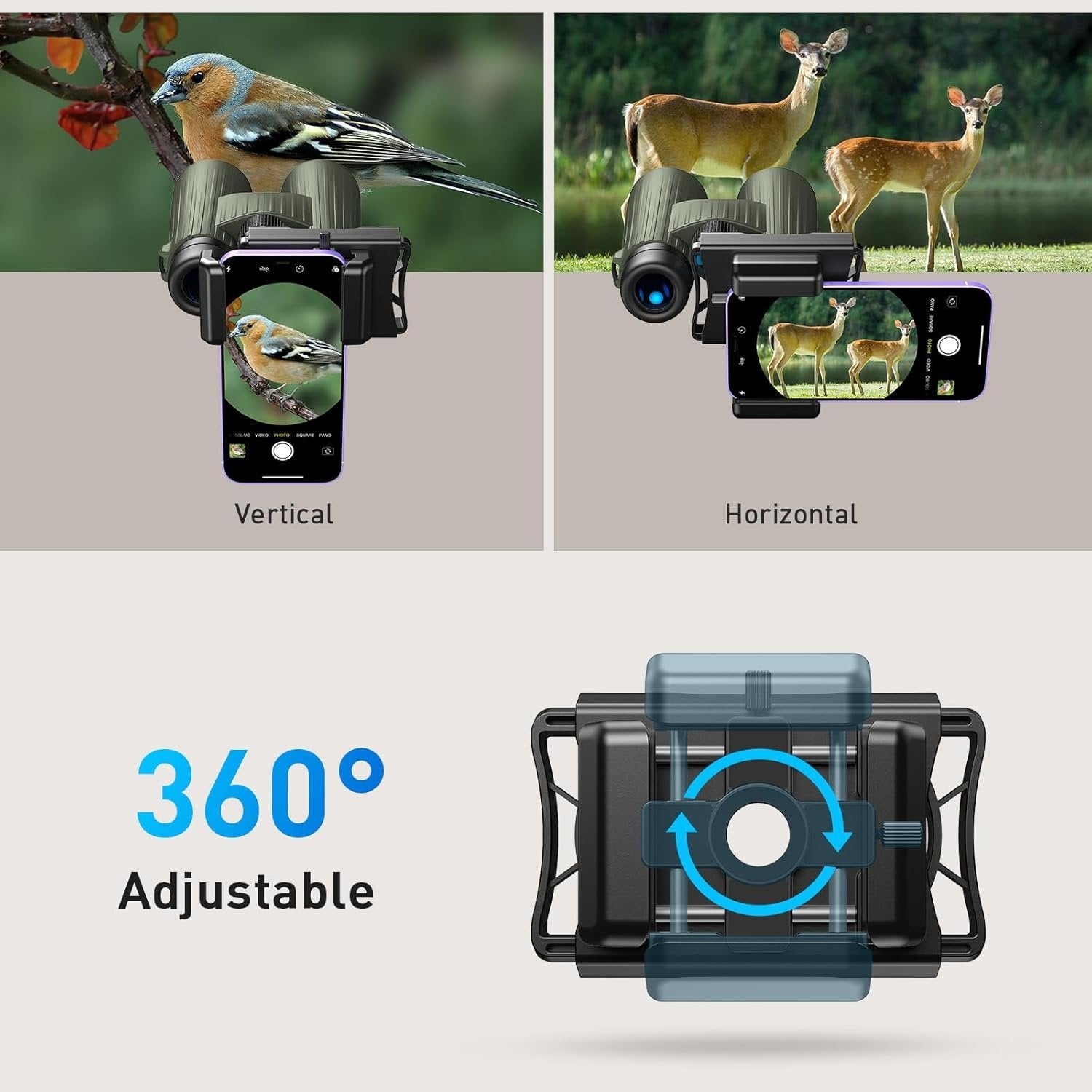 APEXEL Universell Mobiltelefon Mikroskopadapter med Fjernutløser og 360° Rotasjon