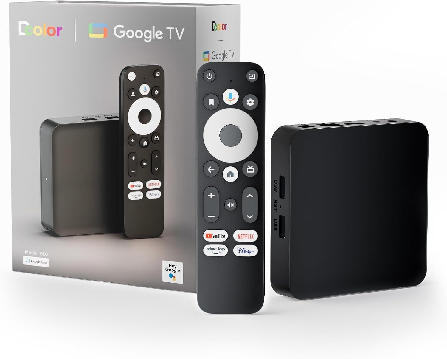 Android Google TV-sertifisert 4K-streamer, mediaplayer-boks med stemme