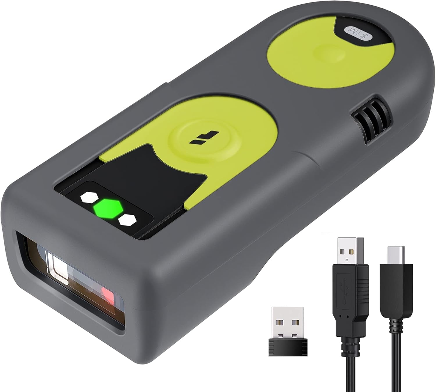 Bluetooth 2D Strekkodeleser med 2,4 GHz USB-adapter, Plug and Play
