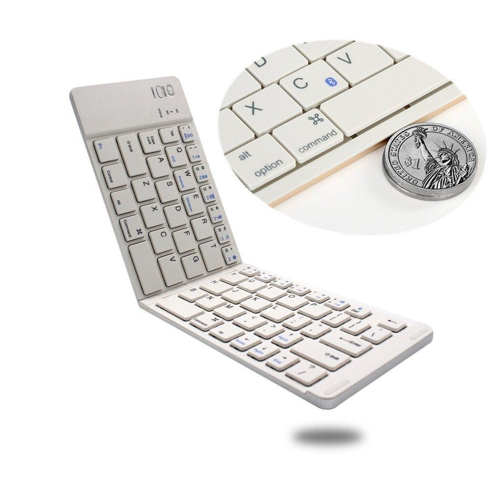 NÖRDIC Sammenleggbart Bluetooth-tastatur 66 taster US Layout Hvit