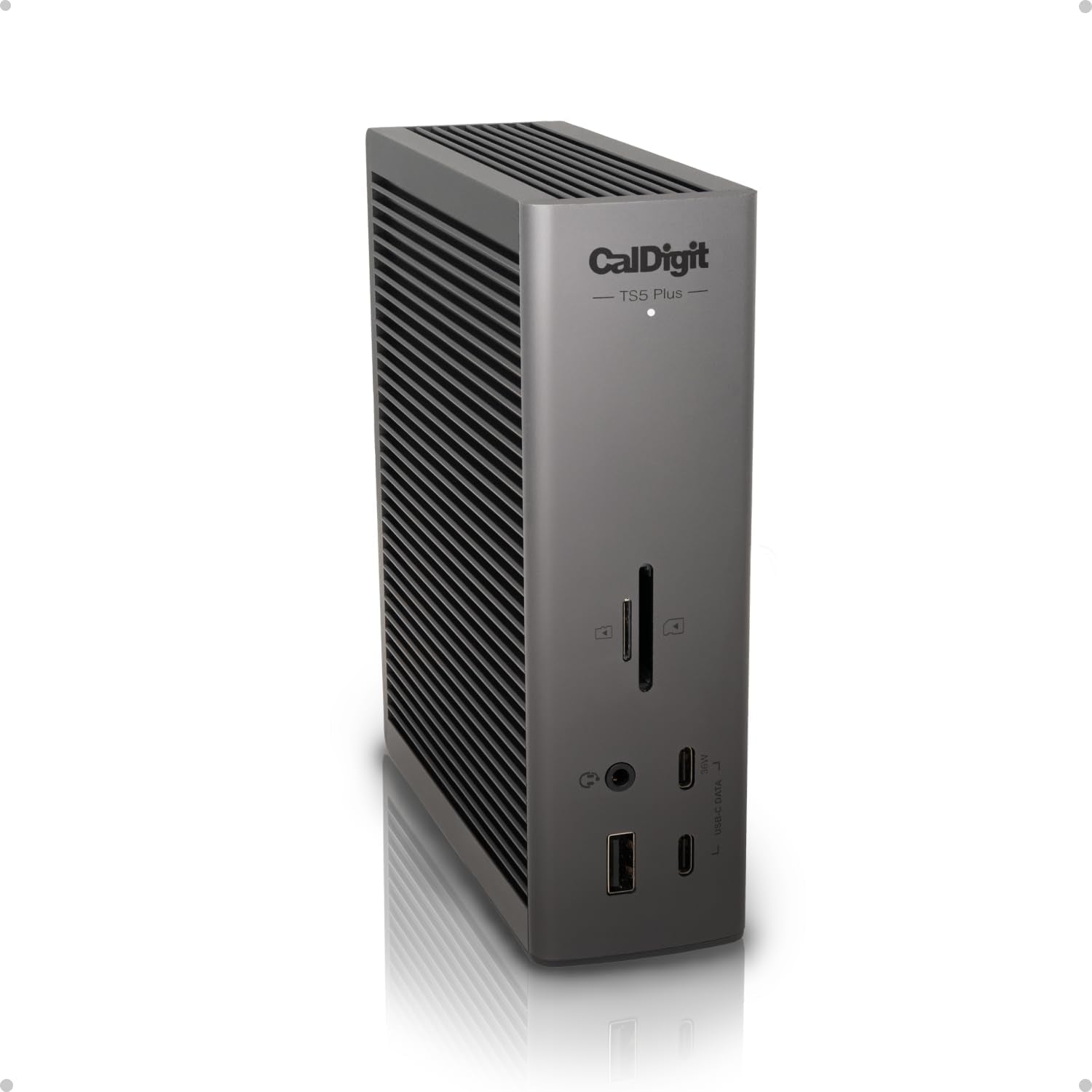 CalDigit TS5 Plus - 20 Porter Thunderbolt 5 Dokkingstasjon, 140W Lading, 3X 80Gb/s Thunderbolt 5, 10x 10Gb/s USB Porter