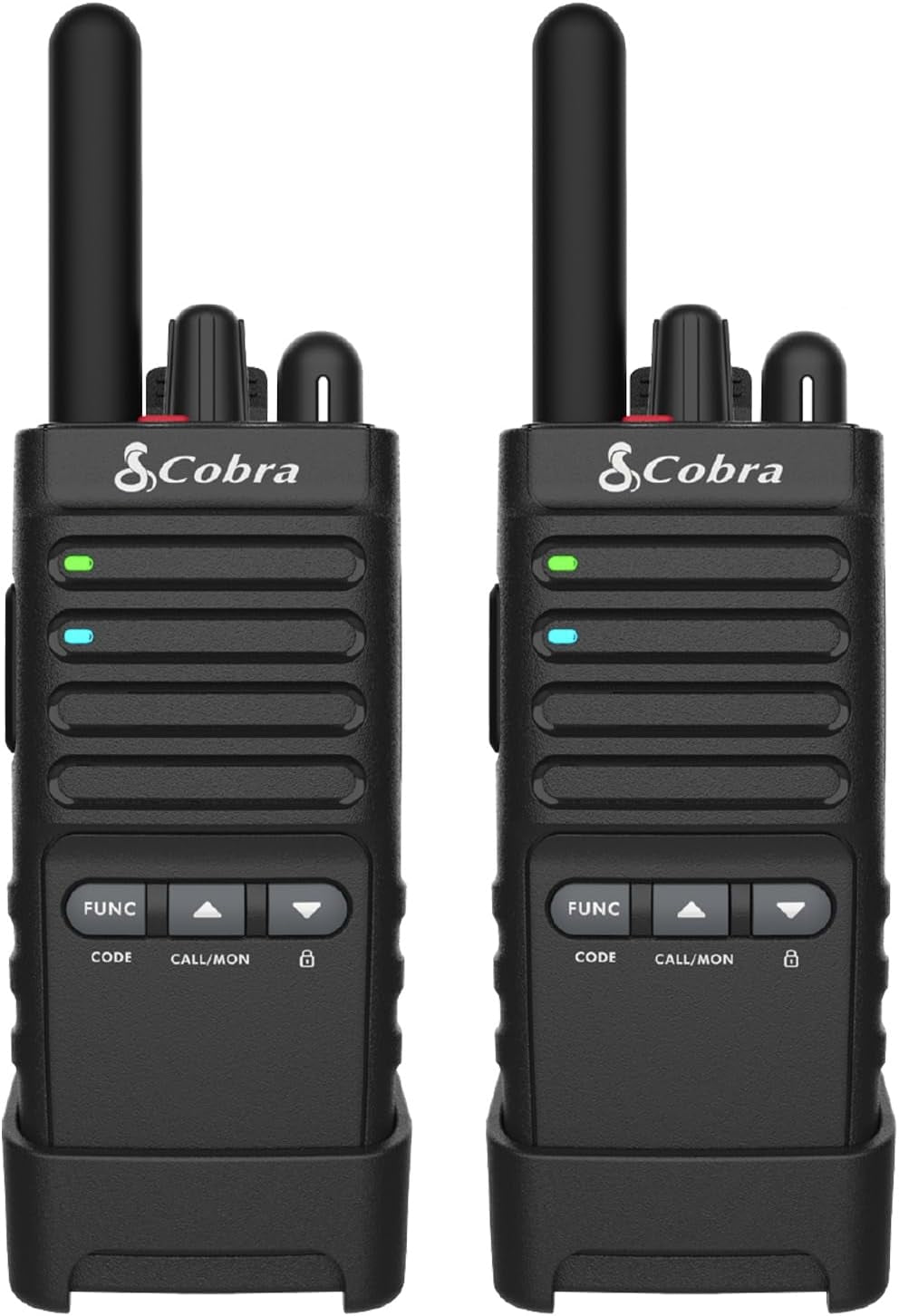Cobra PX650 Profesjonelle Walkie Talkies 2-Pack, Oppladbare, PMR446, 12km Rekkevidde med 16 Kanaler, Støvtette og Sprutsikre (IP54)