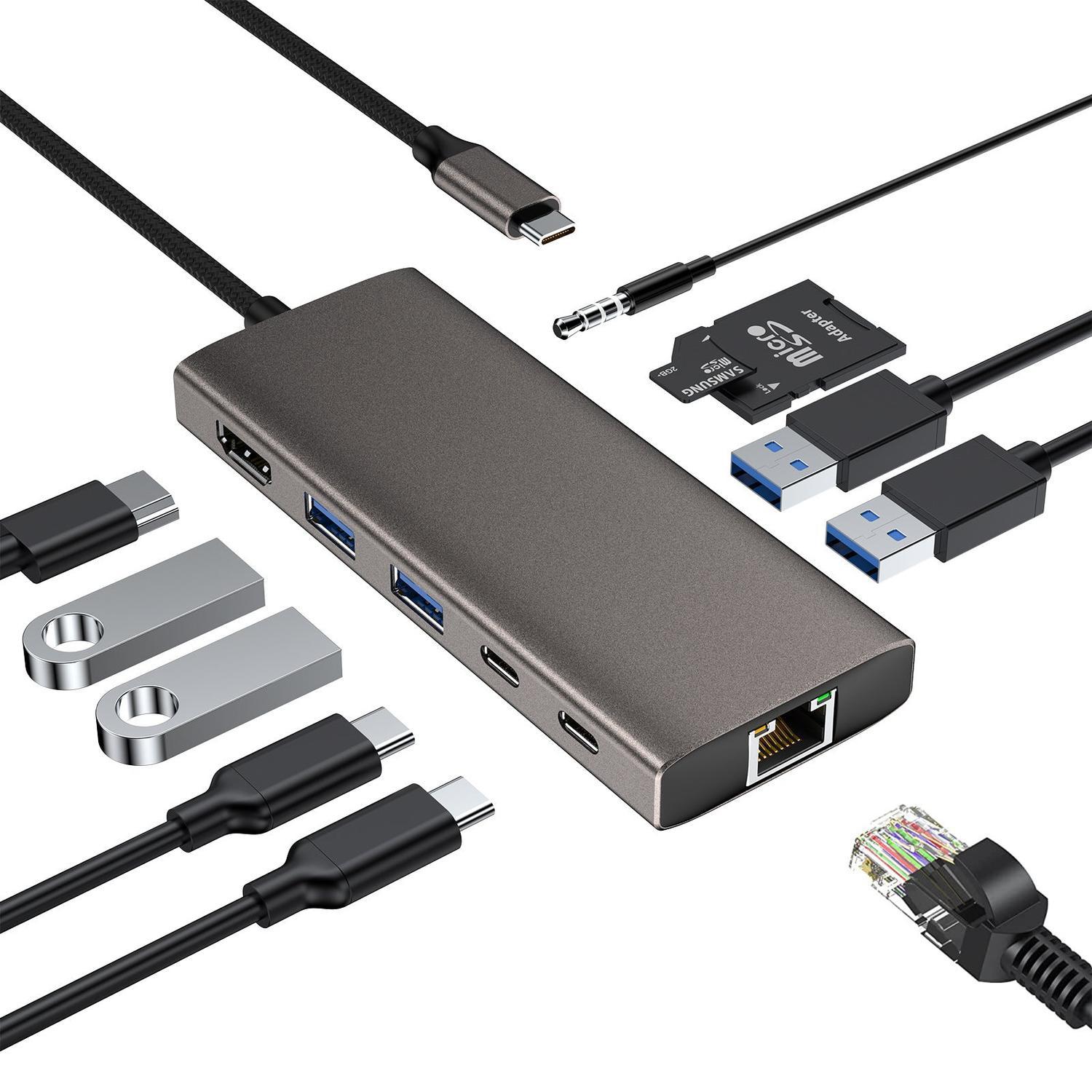 NÖRDIC 1 til 11 dokkingstasjon 1xHDMI 4K60Hz 5xUSB3.0 5Gbps 1xRJ45 1xPD100W