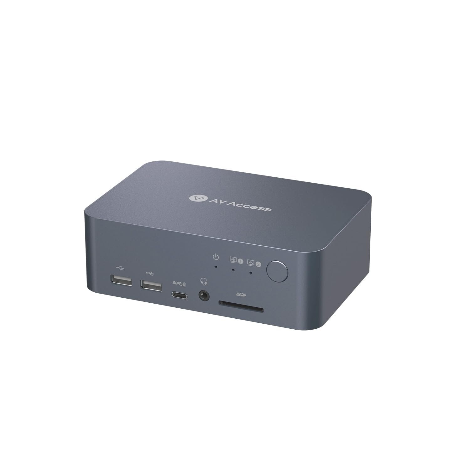 AV Access-dokkingstasjon og KVM-svitsj 2 til 2 USB-C & DP+HDMI til HDMI, 4K60Hz, 5x USB-A, 1x USB-C PD 60W, 3,5 mm AUX, SD-kortspor og Toslink iDOCK C10