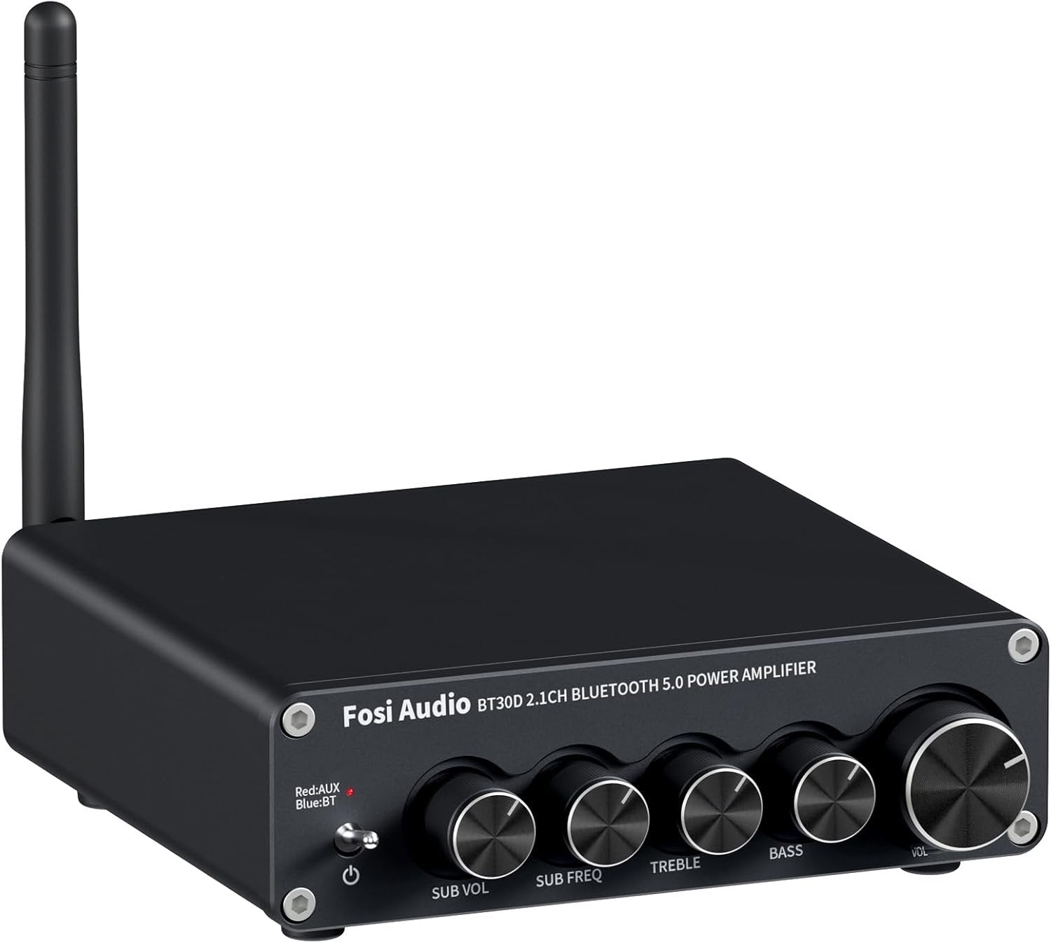 Fosi Audio BT30D Bluetooth 5.0 Stereo Audio Mottaker Forsterker 2.1 Kanal Hi-Fi Klasse D Integrert Amp 2X50 Watt