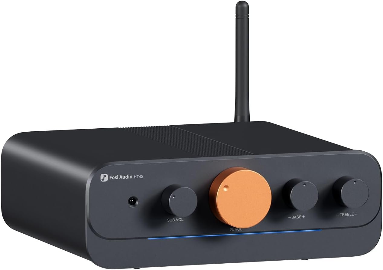 Fosi Audio HT4S Bluetooth-forsterker for utendørshøyttalere, 4-kanals effektforsterker