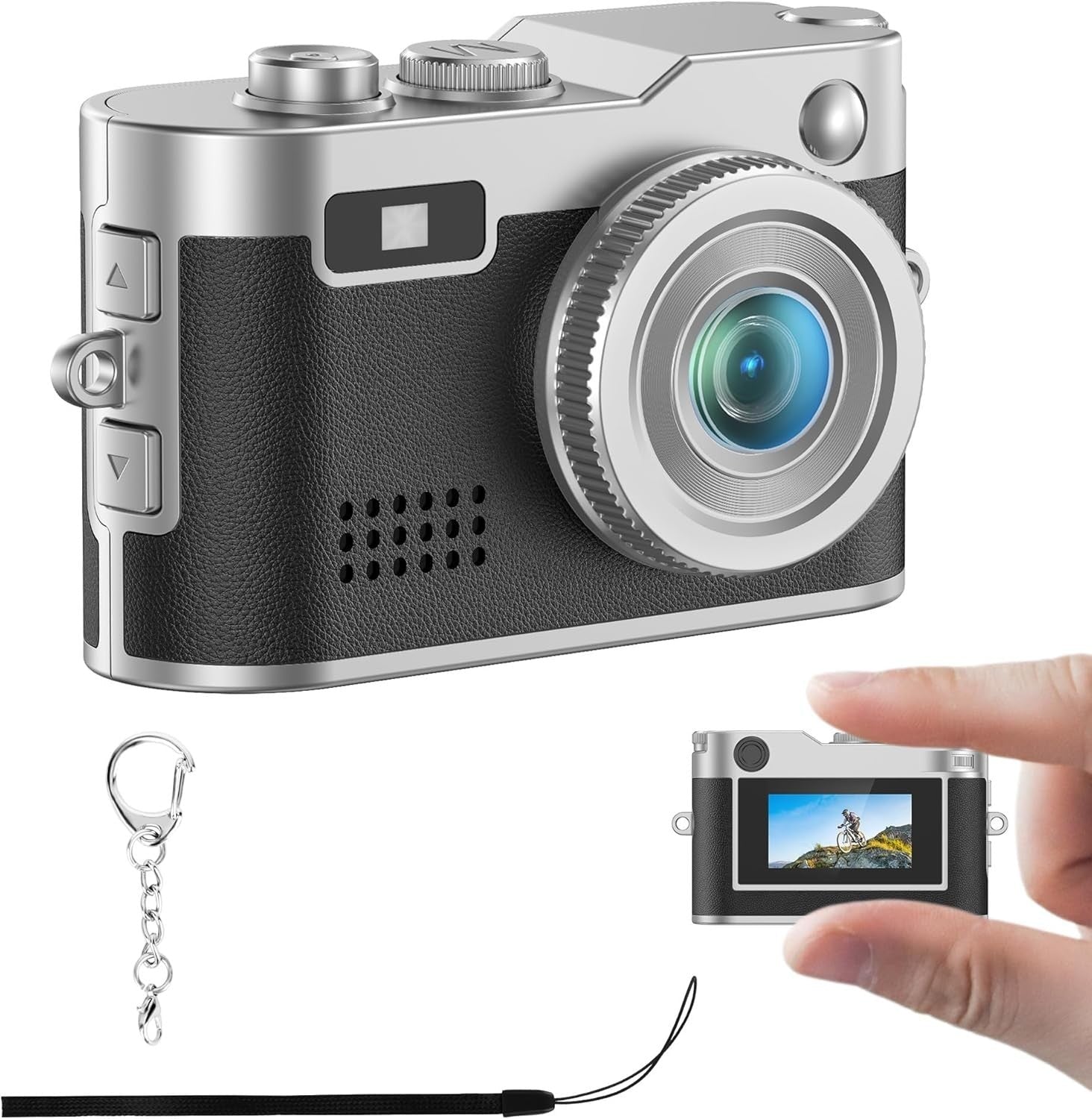 Mini HD Kamera – 0,96" skjerm, 2MP fotooppløsning og 1080P video, 200mAh batteri