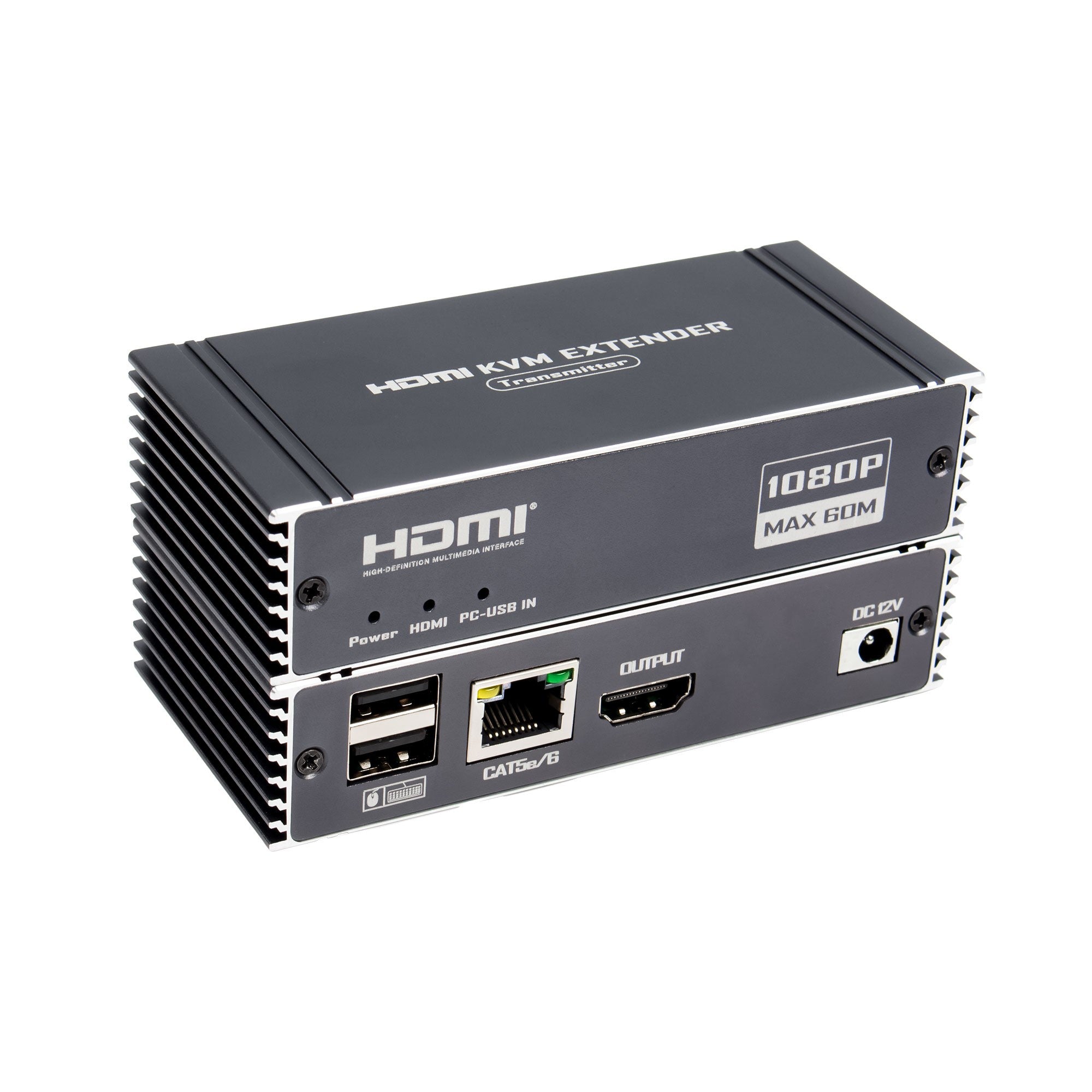 NÖRDIC 1080P 60Hz 65M HDMI KVM Extender USB over Cat5e/Cat6, POC med loop-støtte, USB for tastatur og mus til PC/datamaskin