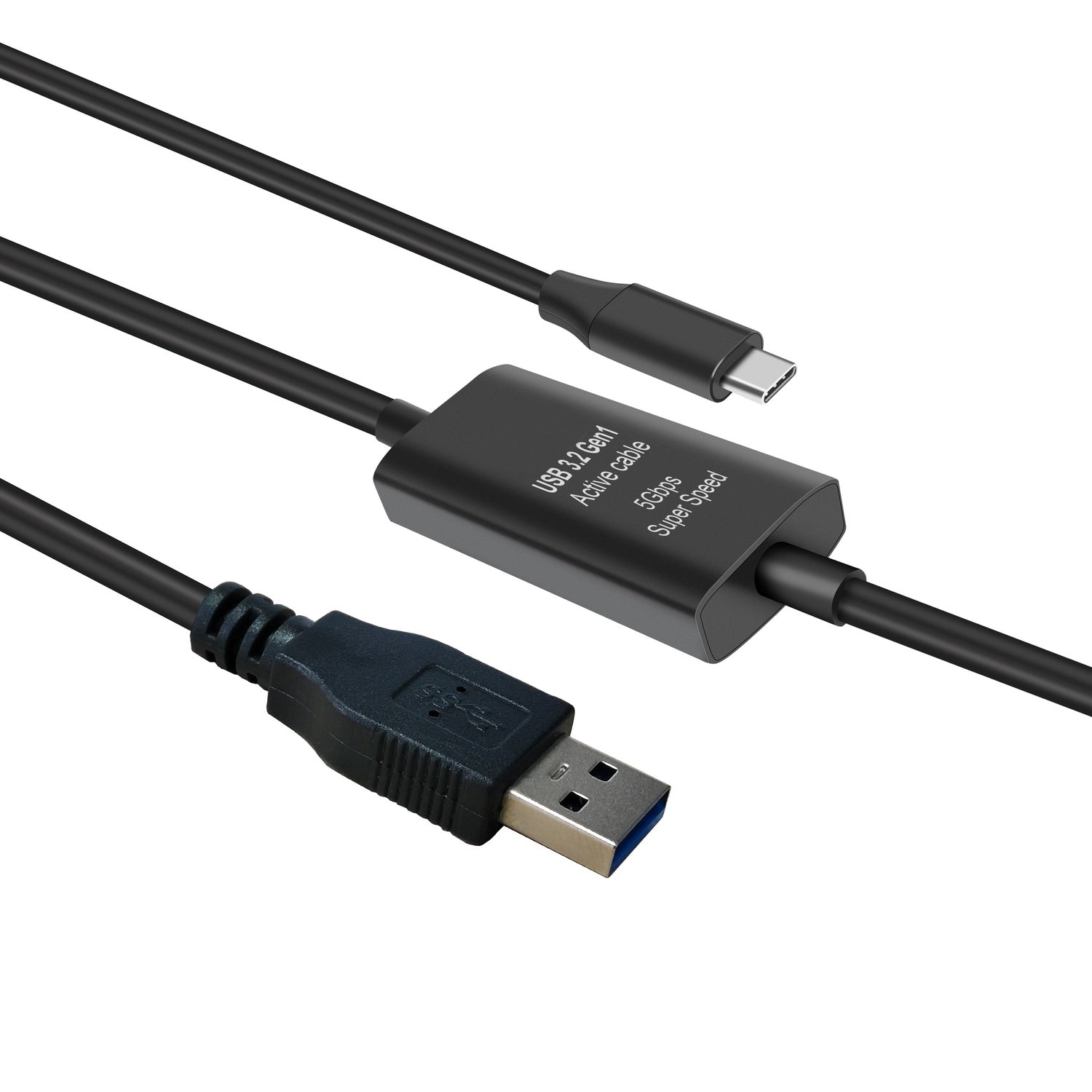NÖRDIC 10m USB-A 3.2 GEN1 til USB-C 5Gbps Aktiv forlengelseskabel