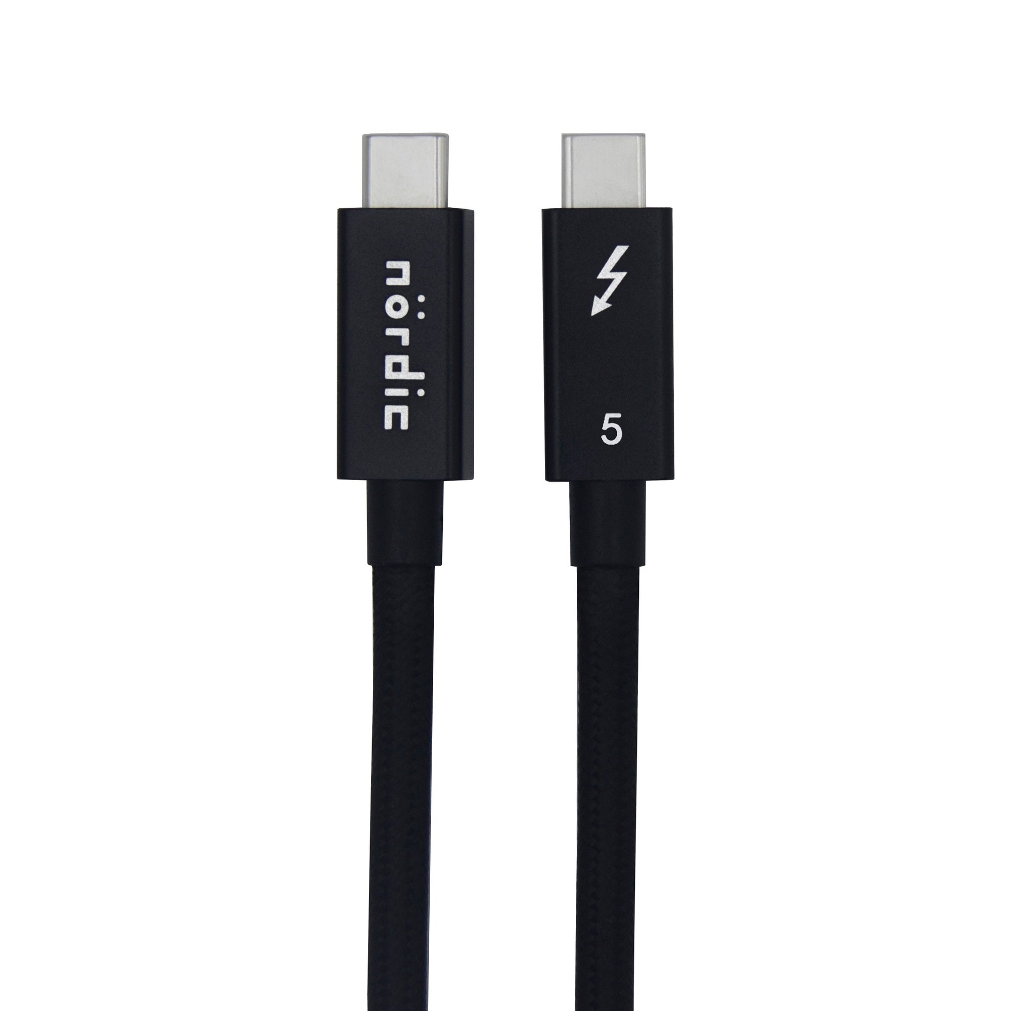 NÖRDIC 1,5m Thunderbolt 5 kabel 80Gbps dataoverføring 240W lading 120Gbps båndbredde 16K60Hz 8K60Hz 4K540Hz