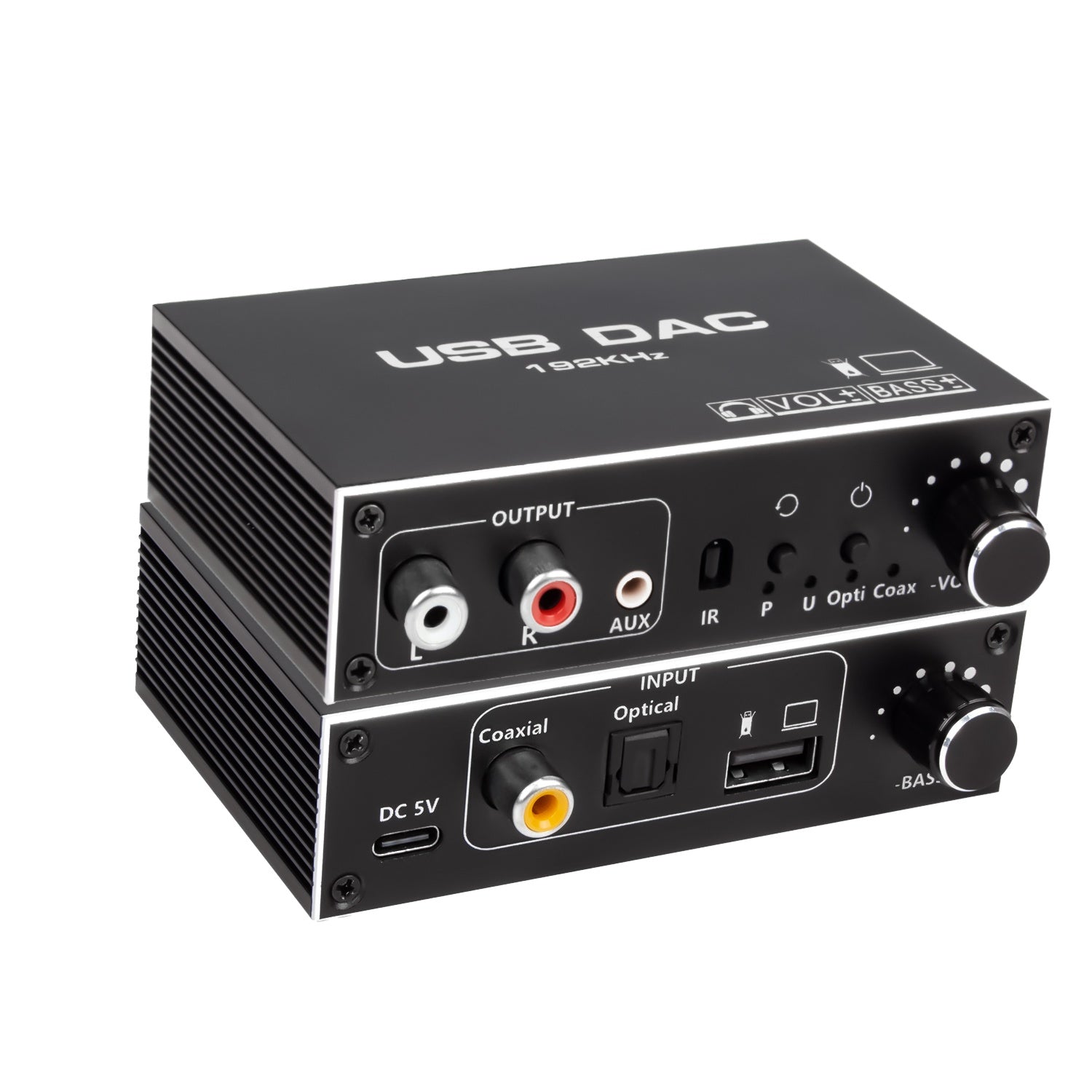 NÖRDIC 192 kHz USB DAC Digital-til-Analog Lydomformer, USB/Optisk/SPDIF/Koaksial til Analog Stereo RCA L/R 3,5 mm