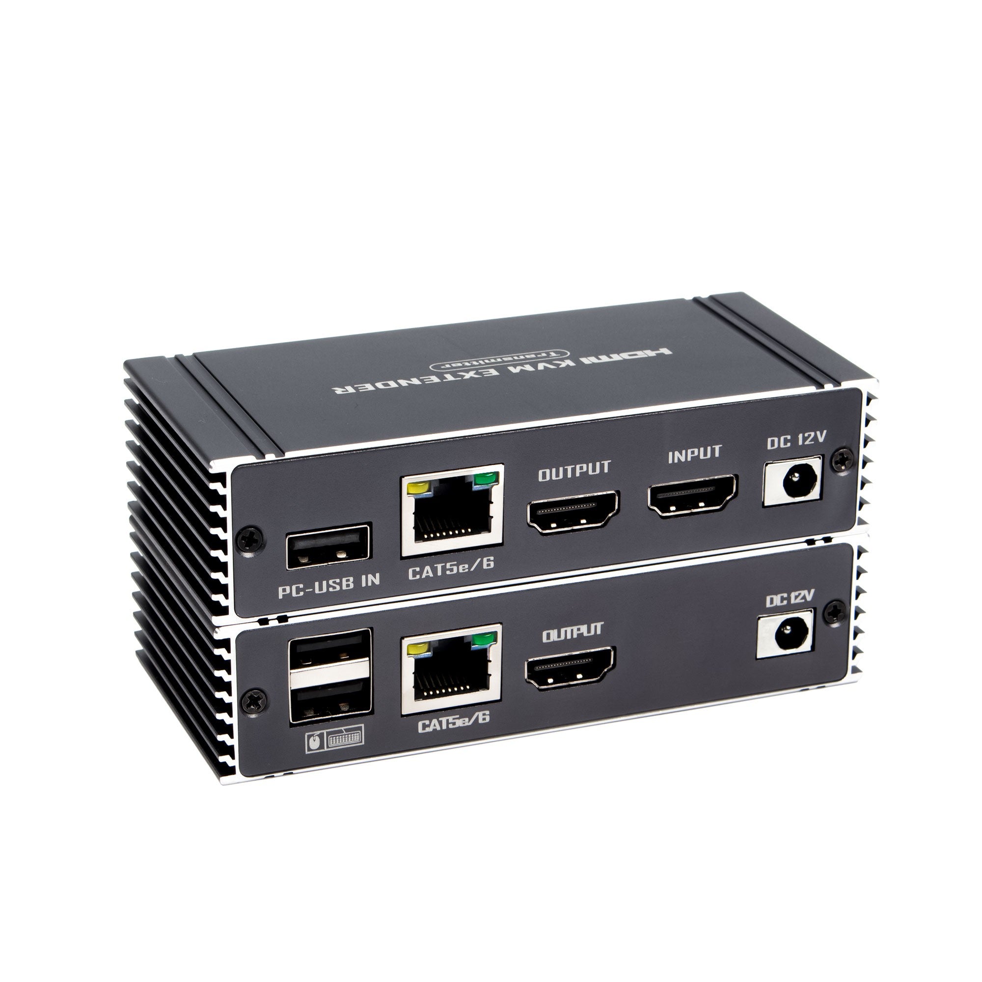 NÖRDIC 4K 60Hz 65 m HDMI KVM-forlenger med USB over Cat5e/Cat6 POC med loop-støtte for USB-tastatur og mus til PC-datamaskin