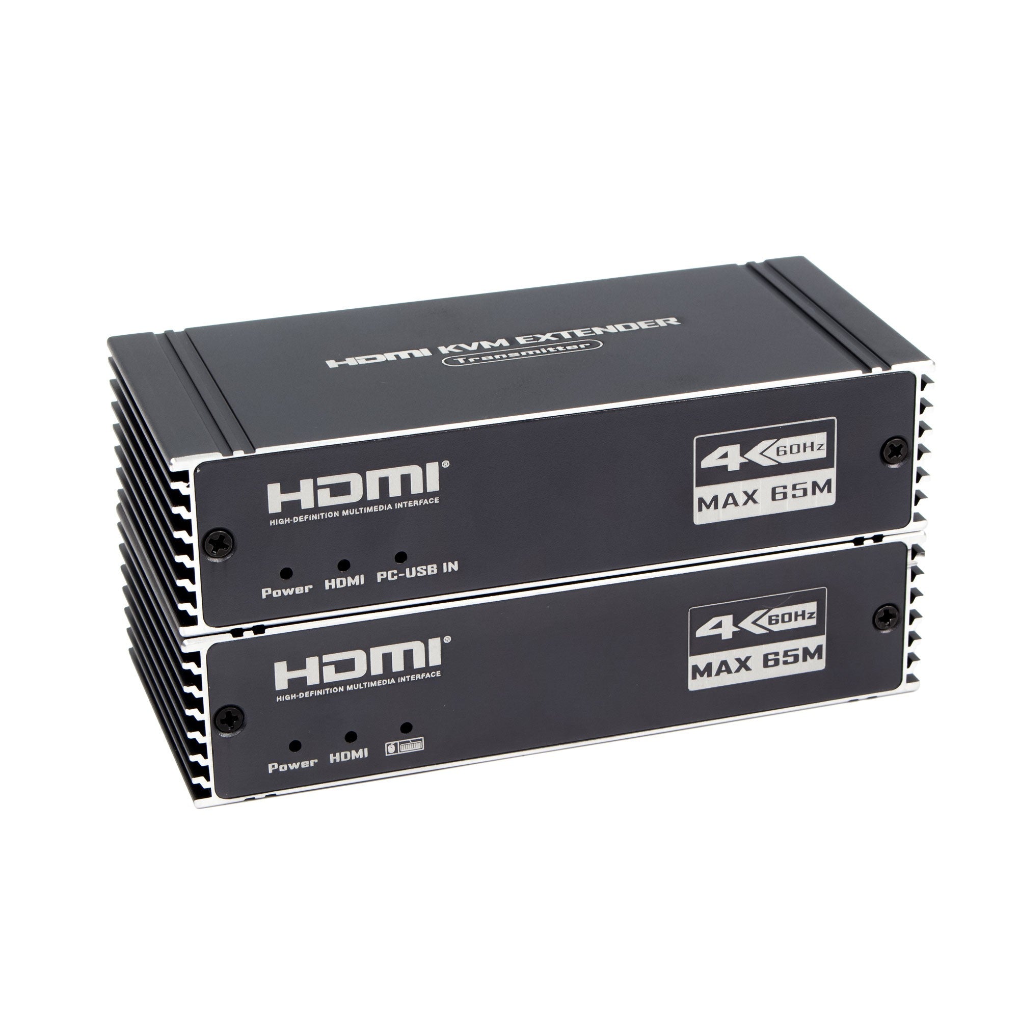 NÖRDIC 4K 60Hz 65 m HDMI KVM-forlenger med USB over Cat5e/Cat6 POC med loop-støtte for USB-tastatur og mus til PC-datamaskin