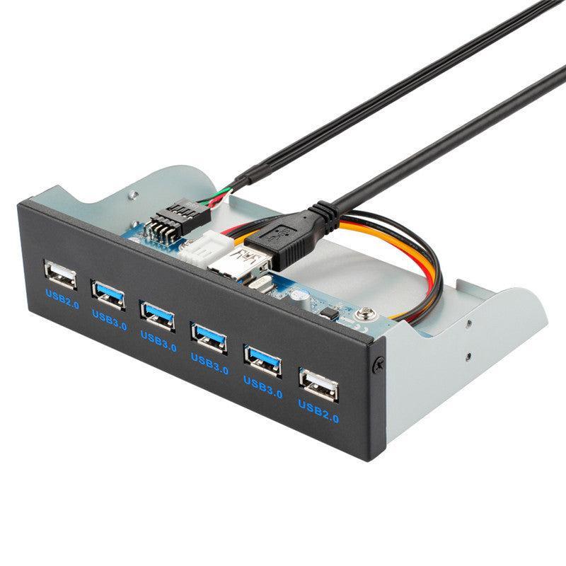 NÖRDIC 5,25" HDD frontpanel 4xUSB3.0 5Gbps og 2xUSB-A 2.0 20pin-kontakt