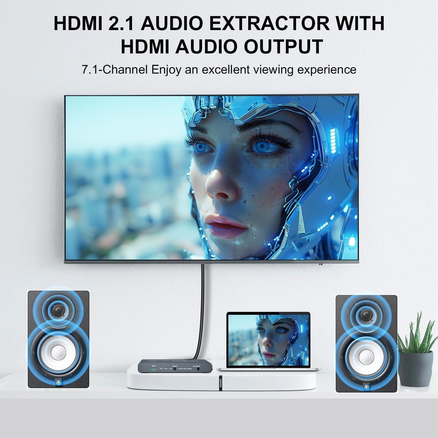 NÖRDIC 8K 60Hz HDMI 2.1 Extractor HDMI/S/PDIF/Koaksial/AUX