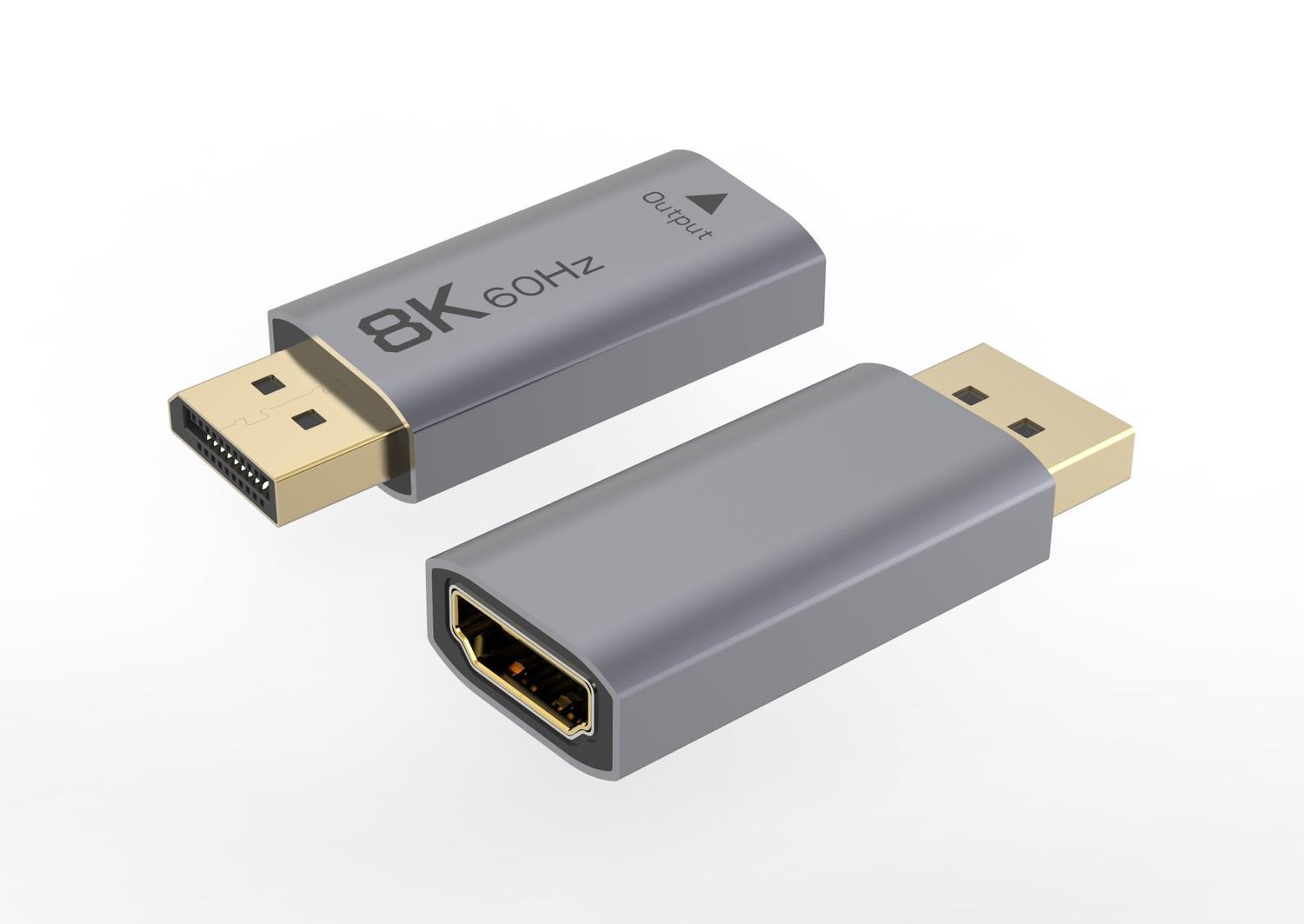NÖRDIC Aktiv adapter Displayport 1.4 hann til HDMI 2.1 8K60Hz hunn