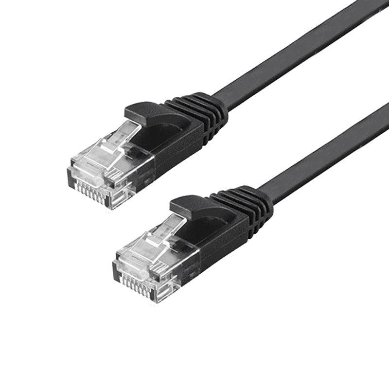 NÖRDIC CAT6 U / UTP Flat Network Cable 5M 250MHz Båndbredde og 10Gbps Overføringshastighet Svart