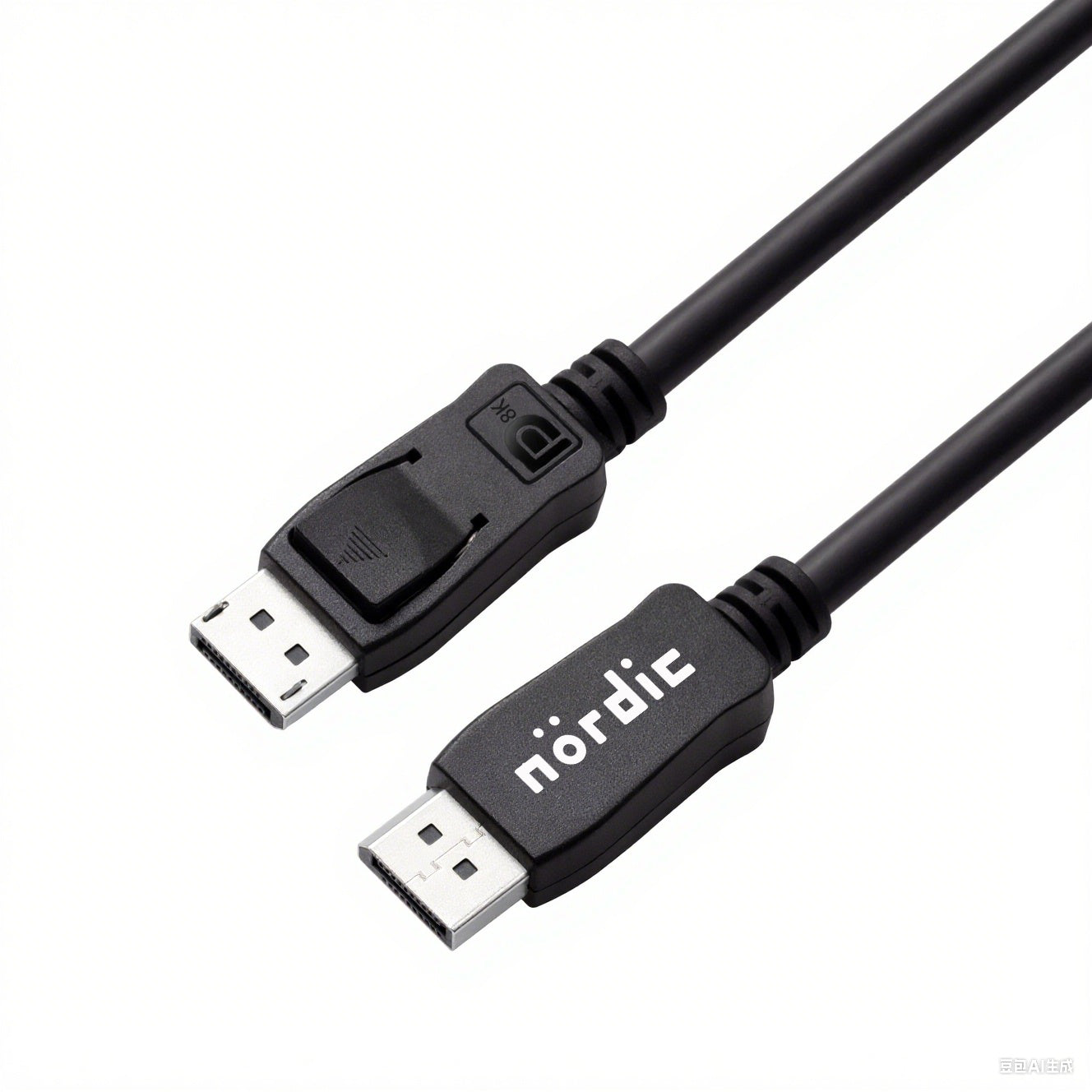 NÖRDIC CERTIFIED CABLES 1m nylonflettet Displayportkabel 1.4 UHD 8K60Hz 4K144Hz HBR3 32,4Gbps 10-bit HDR PVC