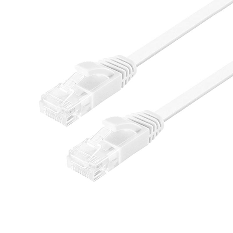 NÖRDIC Cat6 U / UTP Flat Network Cable 50cm 250MHz Båndbredde og 10Gbps Transmisjon Rate White