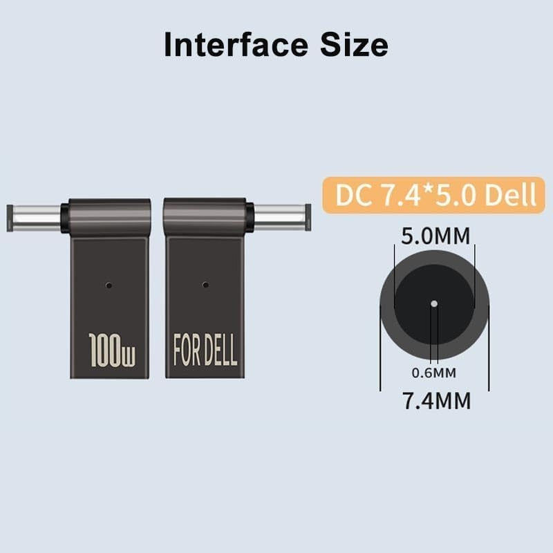 NÖRDIC USB-C til Laptop-ladeadapter, USB-C til DC-kontakt, 100W PD, DC 7,4×5,0mm for DELL