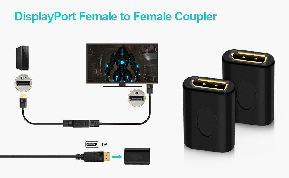 NÖRDIC Displayport 1.2 hunn-til-hun-kontakt DisplayPort-forlenger 4K60Hz
