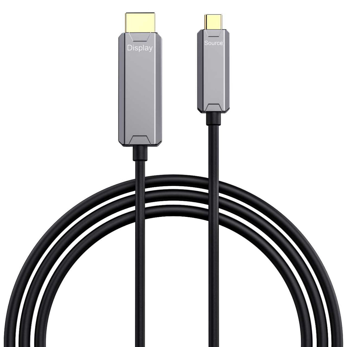 NÖRDIC Fiber AOC 10m USB-C til HDMI 2.1-kabel, 8K@60Hz, 4K@120Hz, 48Gbps, HDR, kompatibel med Thunderbolt 3 og 4