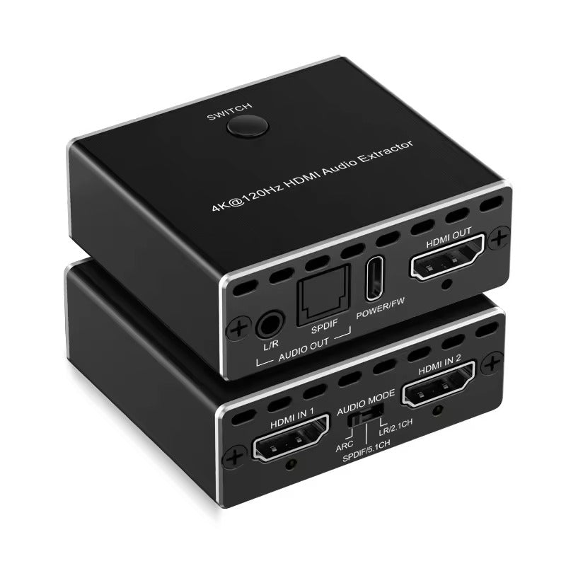 NÖRDIC HDMI 2.1 bryter og extractor 8K60Hz 4K120Hz ARC EDID, S/PDIF og AUX extractor