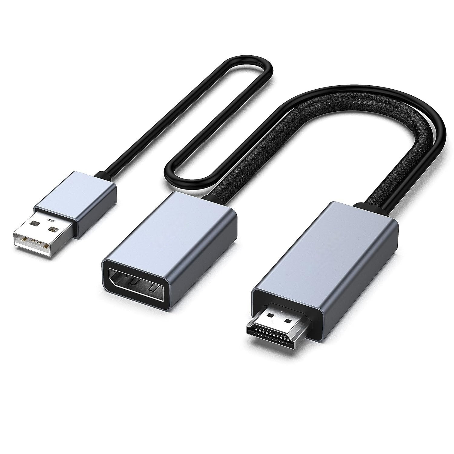 NÖRDIC HDMI til Displayport-adapter 20cm 4K60Hz 18Gbps