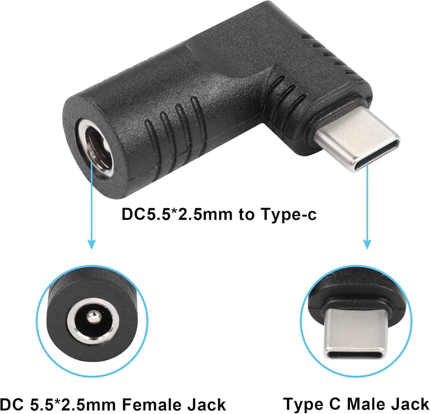 NÖRDIC Laptop adapter USB-C til DC 5.5x2.5mm 65W
