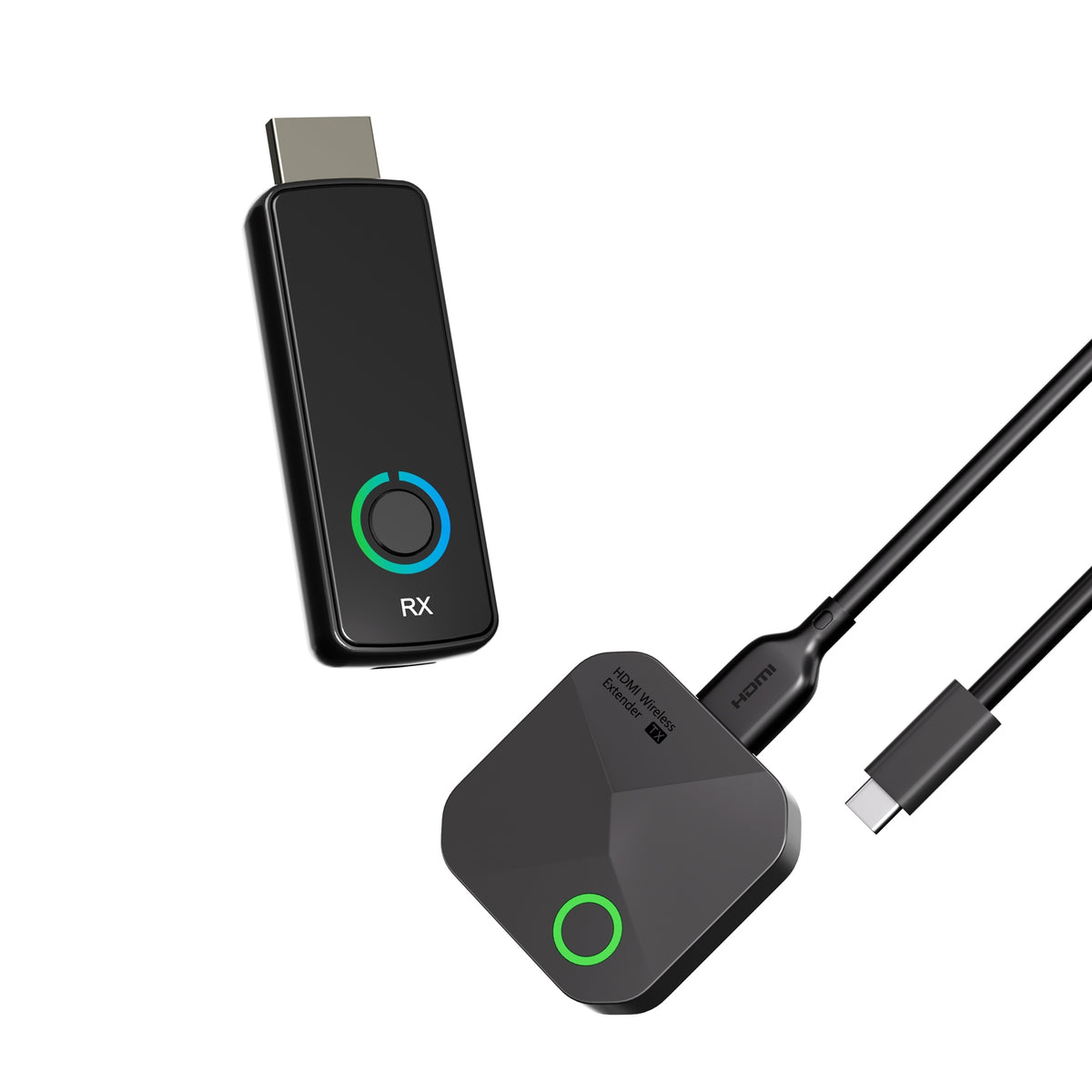 NÖRDIC Trådløs HDMI-sender og mottaker, Plug & Play-forlenger, 50m, 1080P, 2.4G/5G Dual-Band for laptop, TV-boks, lyd- og videostrømming