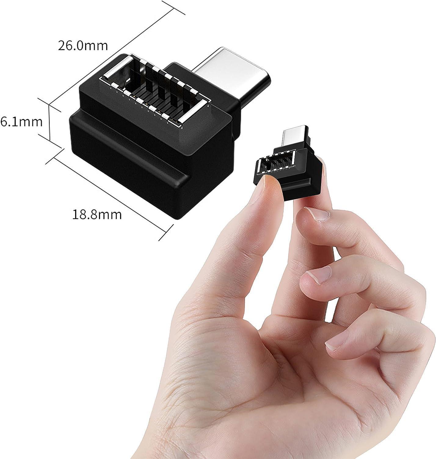 NÖRDIC Type E hunn til USB-C hann 90 graders vinklet adapter
