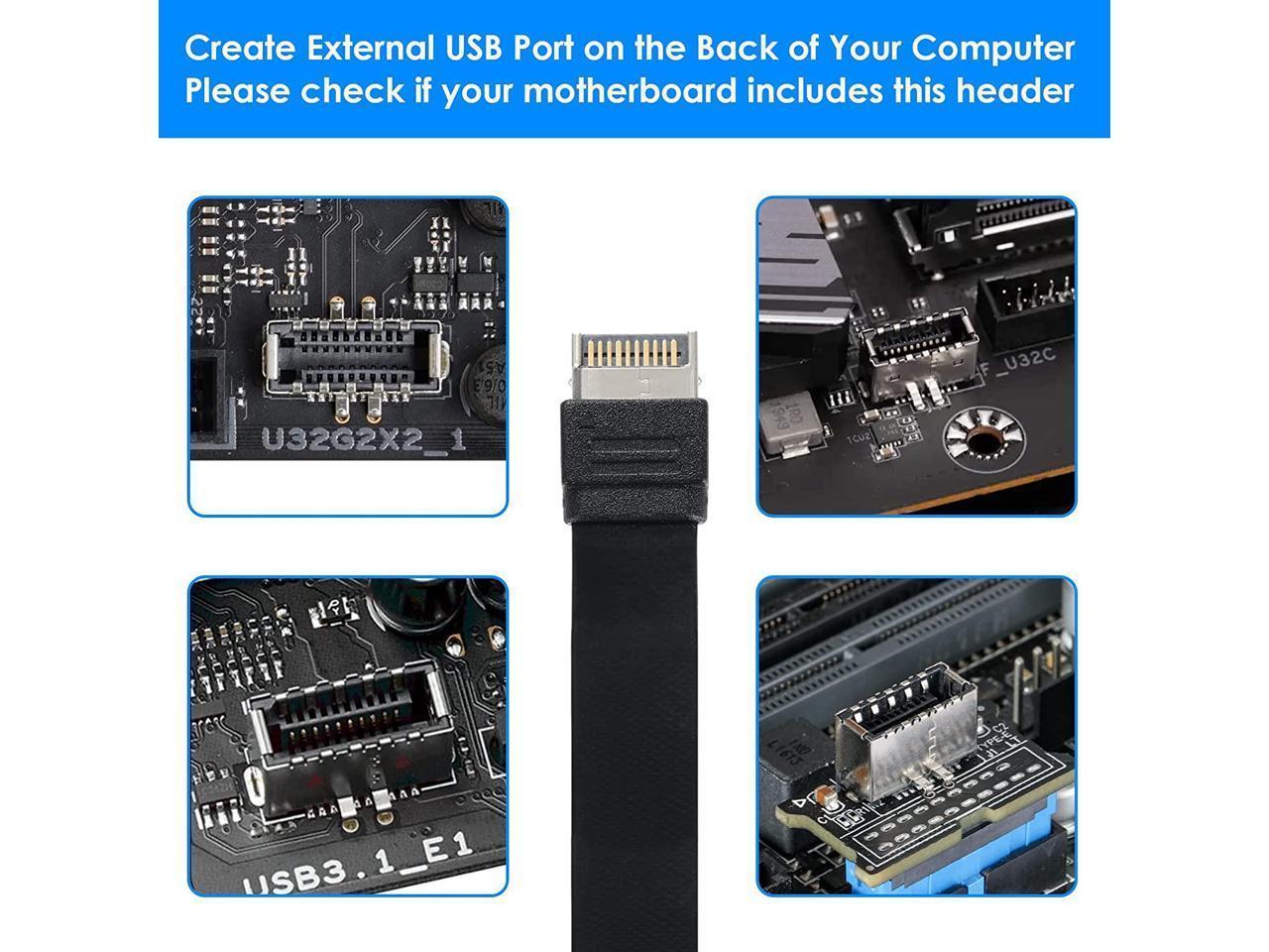 NÖRDIC USB3.1 Frontpaneladapter 2xType E til 2xType C 50cm
