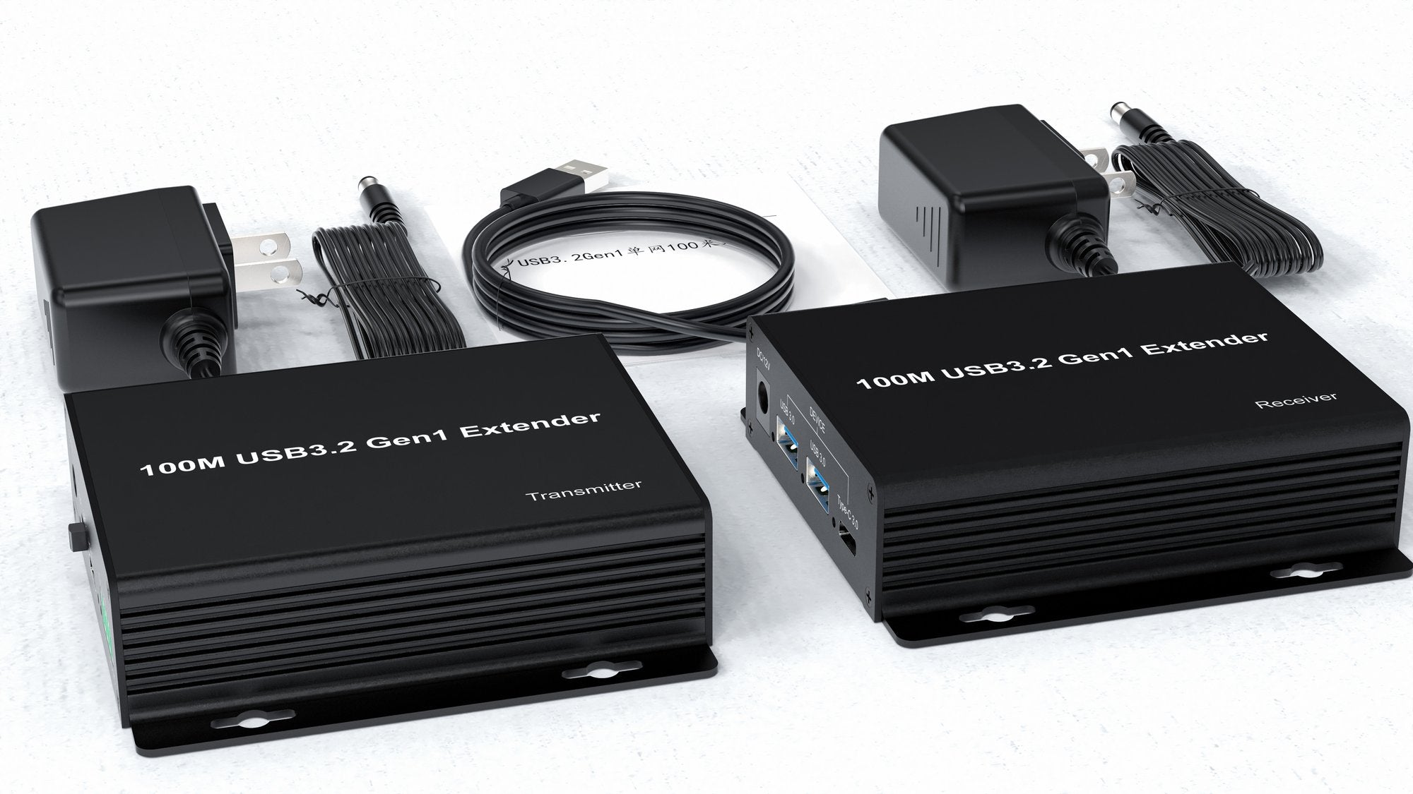 NÖRDIC USB 3.2 Forlenger 5Gbps 2xUSB-A + 2xUSB-C opptil 100m