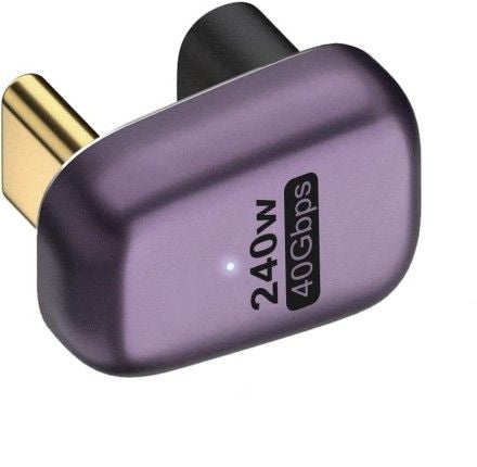 NÖRDIC USB4 vinklet adapter hann til hunn 40G 8K60Hz PD100W