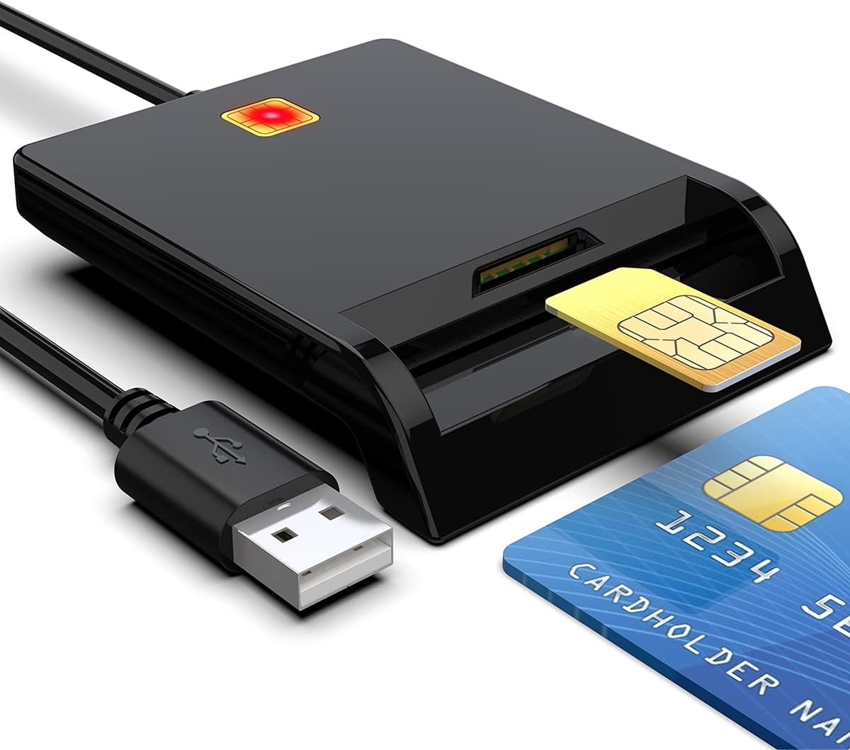 NÖRDIC USB-A Smart- og SIM-kortleser ISO7816 ID-kort EMV Kredittkort