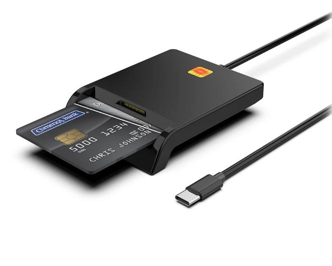 NÖRDIC USB-C Smartkort og SIM-kortleser ISO7816 ID-kort EMV Kredittkort