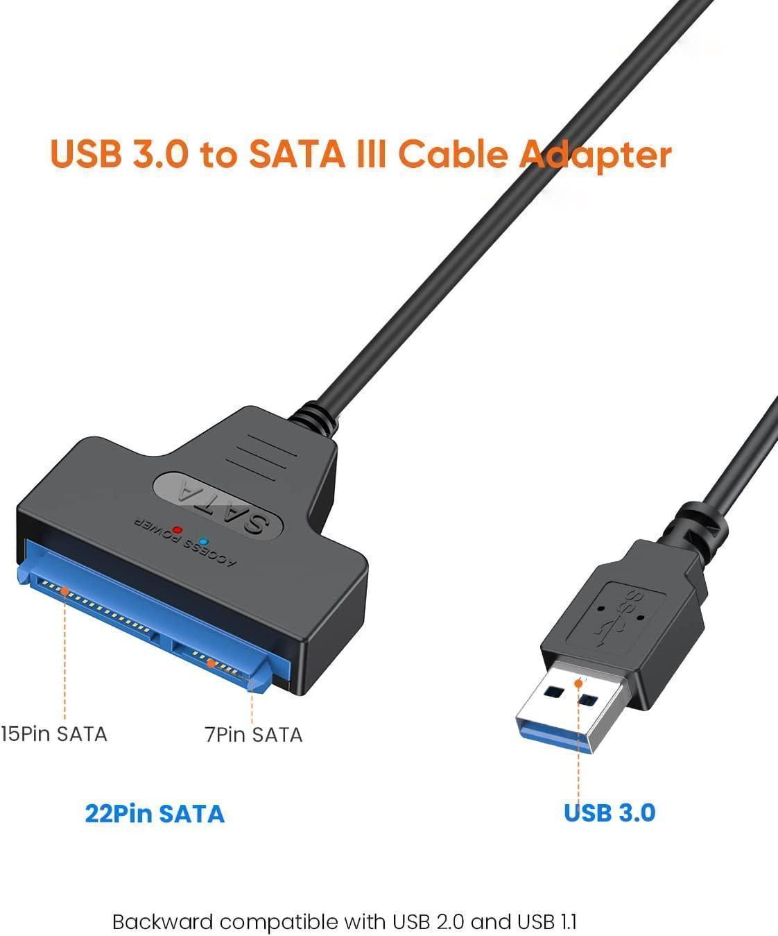 NÖRDIC USB-A til SATA-adapter 2,5 SATA III HDD 5 Gbps
