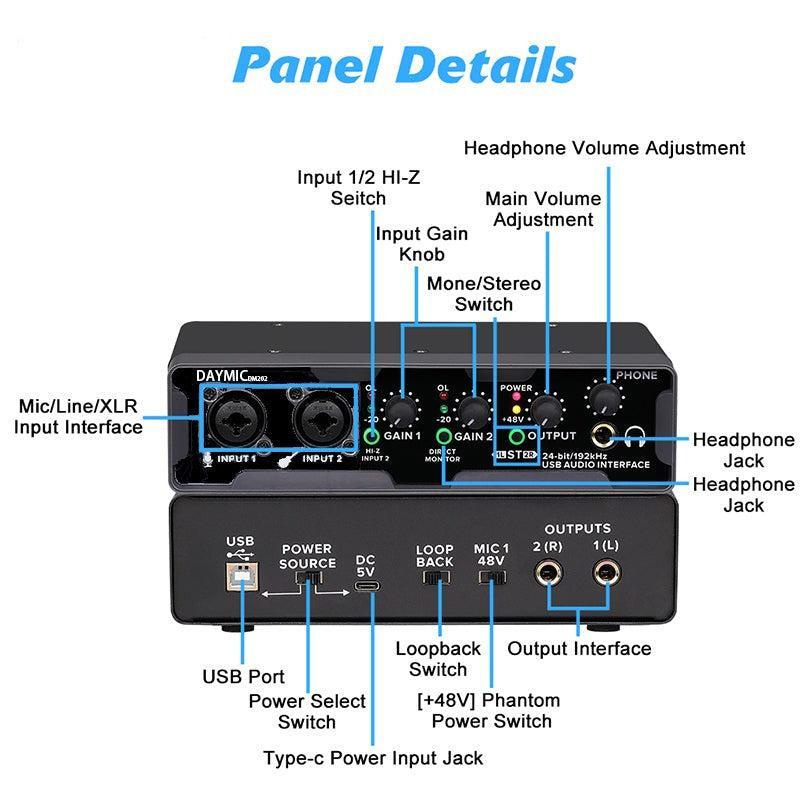 NÖRDIC USB Audio Interface to innganger 24bit 192KHz med XLR/TRS