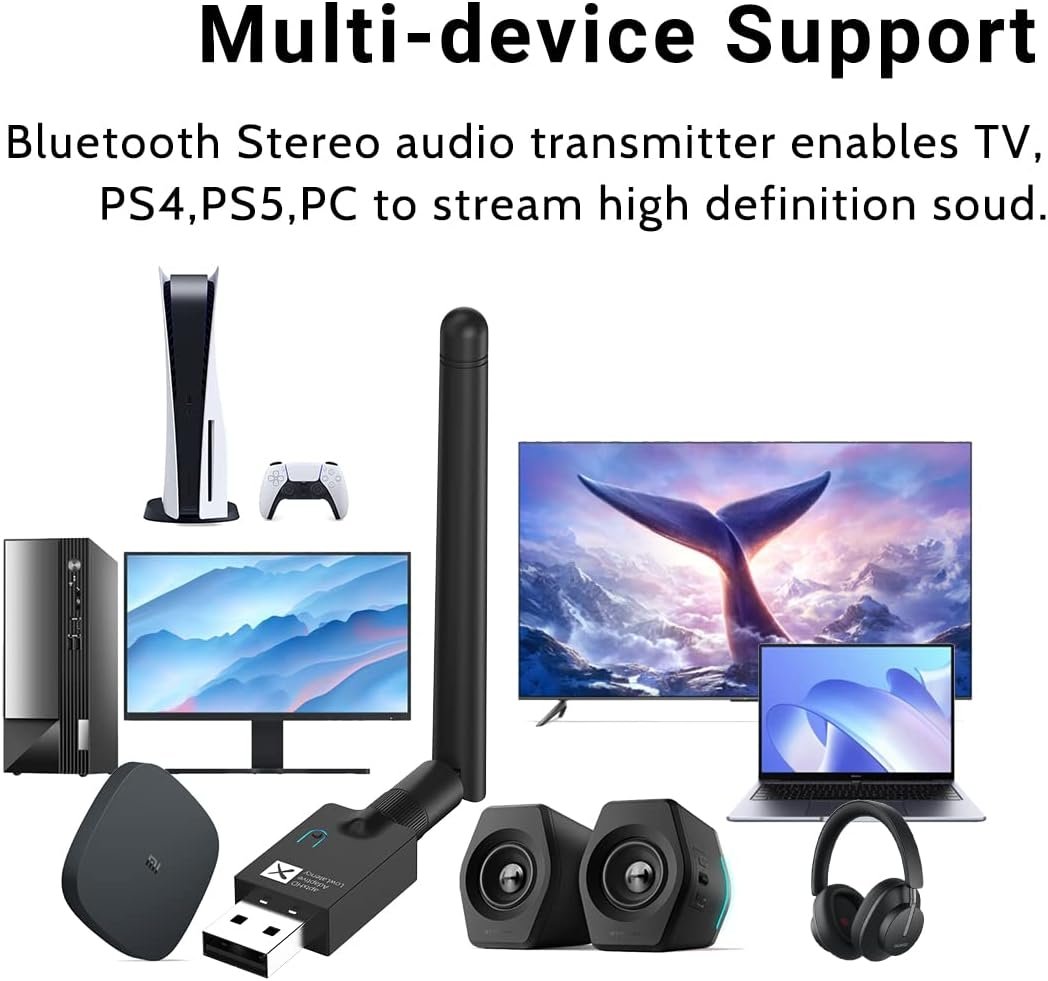 NÖRDIC USB-A Bluetooth 5.2 Qualcomm aptX adaptiv aptX LL aptX HD 24bit 96Khz