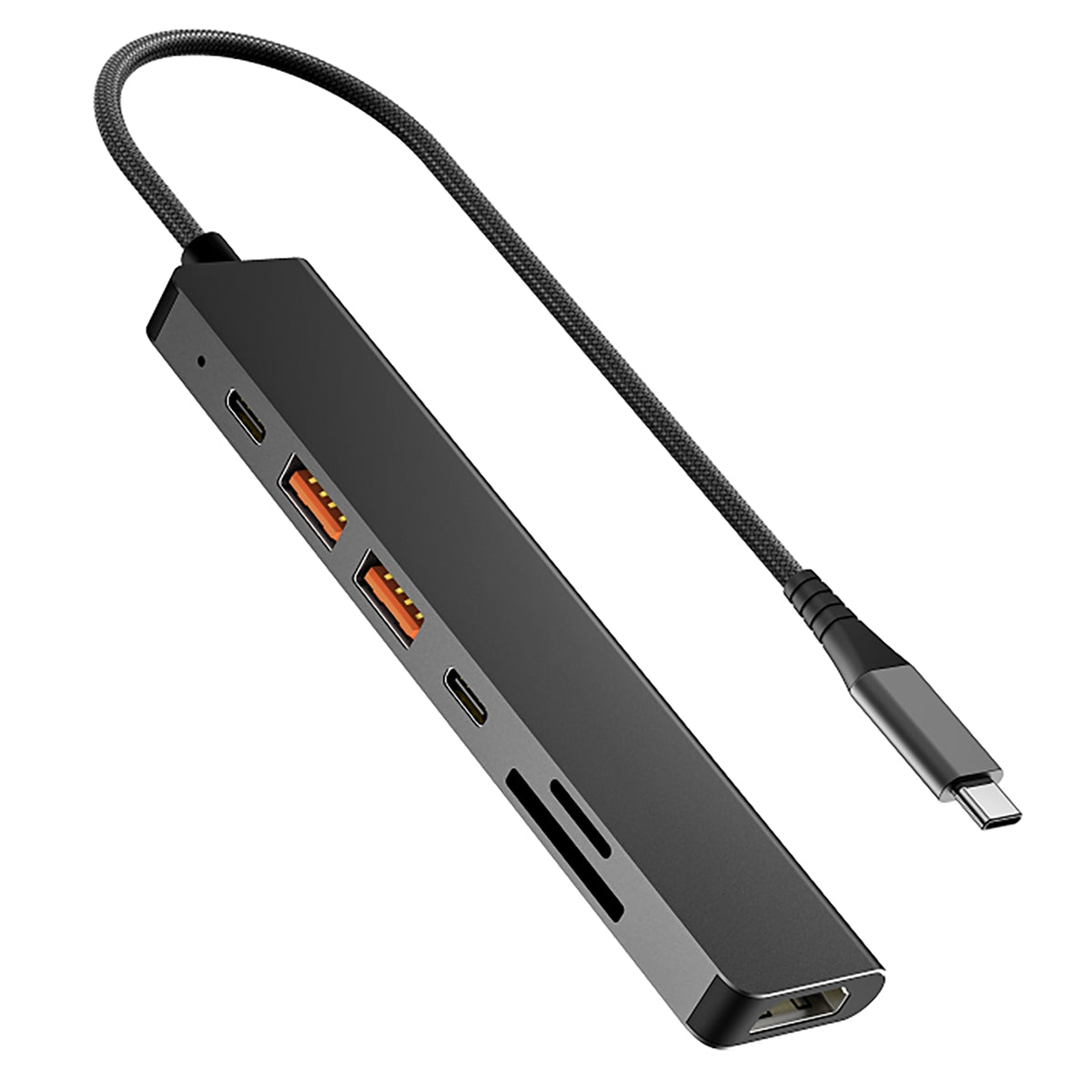 NÖRDIC USB-C 1 til 7 Dokkingstasjon 1xHDMI 4K60Hz 1xUSB-C PD 100W 1xUSB-C 3.2 2xUSB-A 3.2 10G 1xSD 1xMicroSD