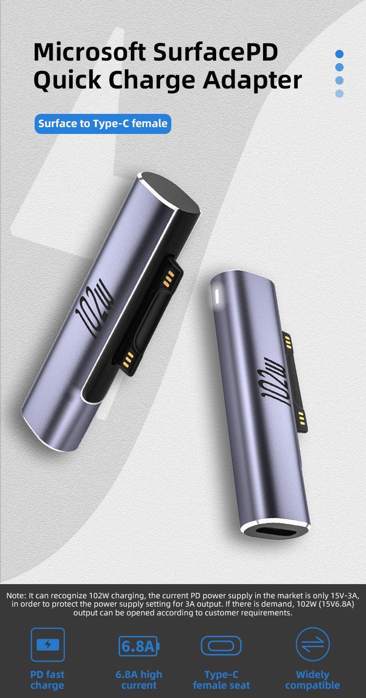 NÖRDIC USB-C ladeadapter for Microsoft Surface 15V 6.8A 102W