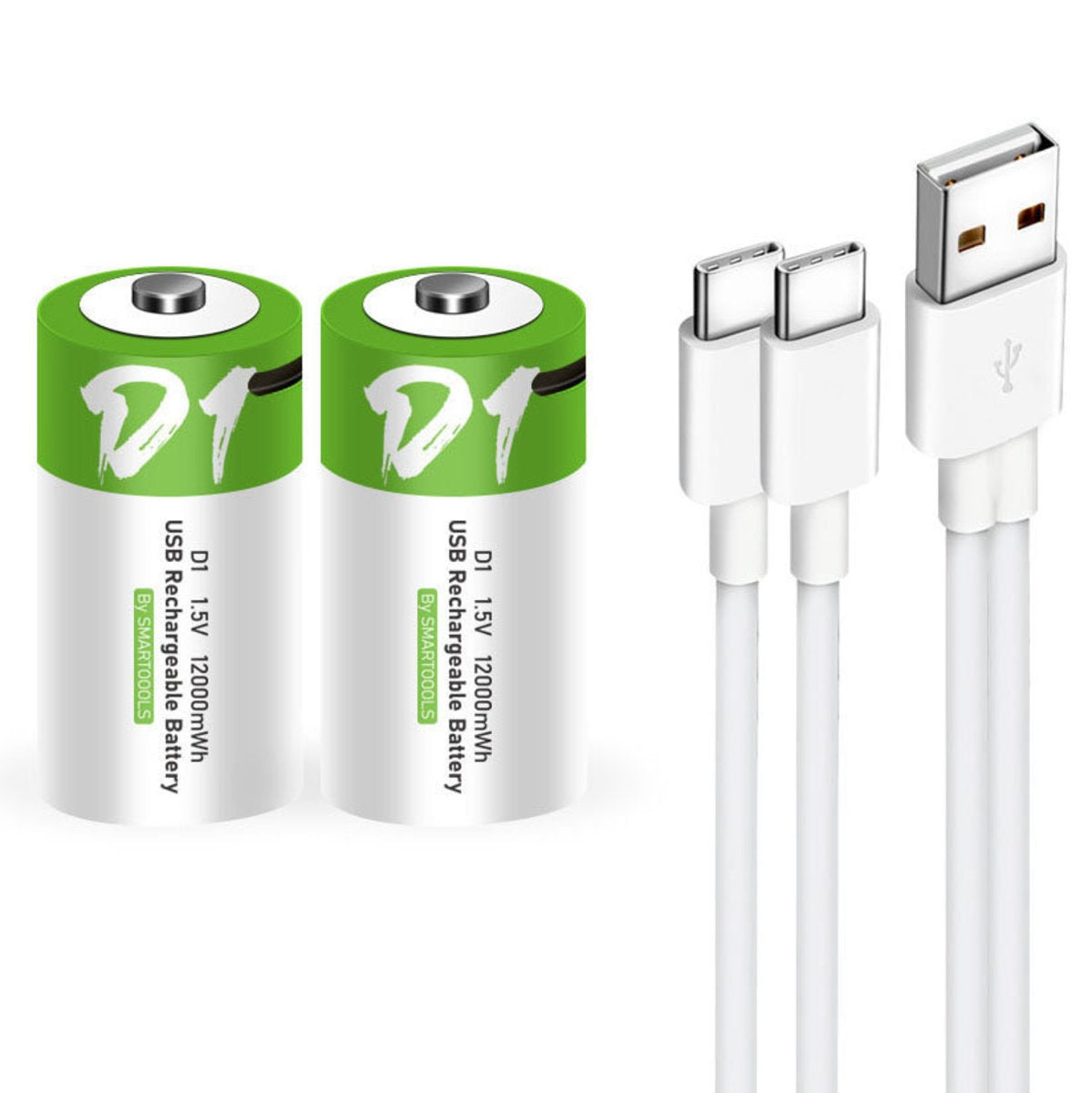 NÖRDIC USB-C Oppladbare batterier 2-pakning D/LR20