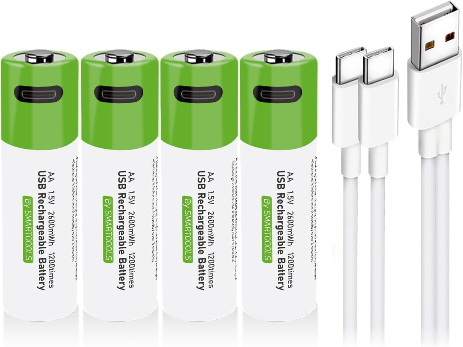 NÖRDIC USB-C Oppladbare batterier 4-pakning AA/LR06