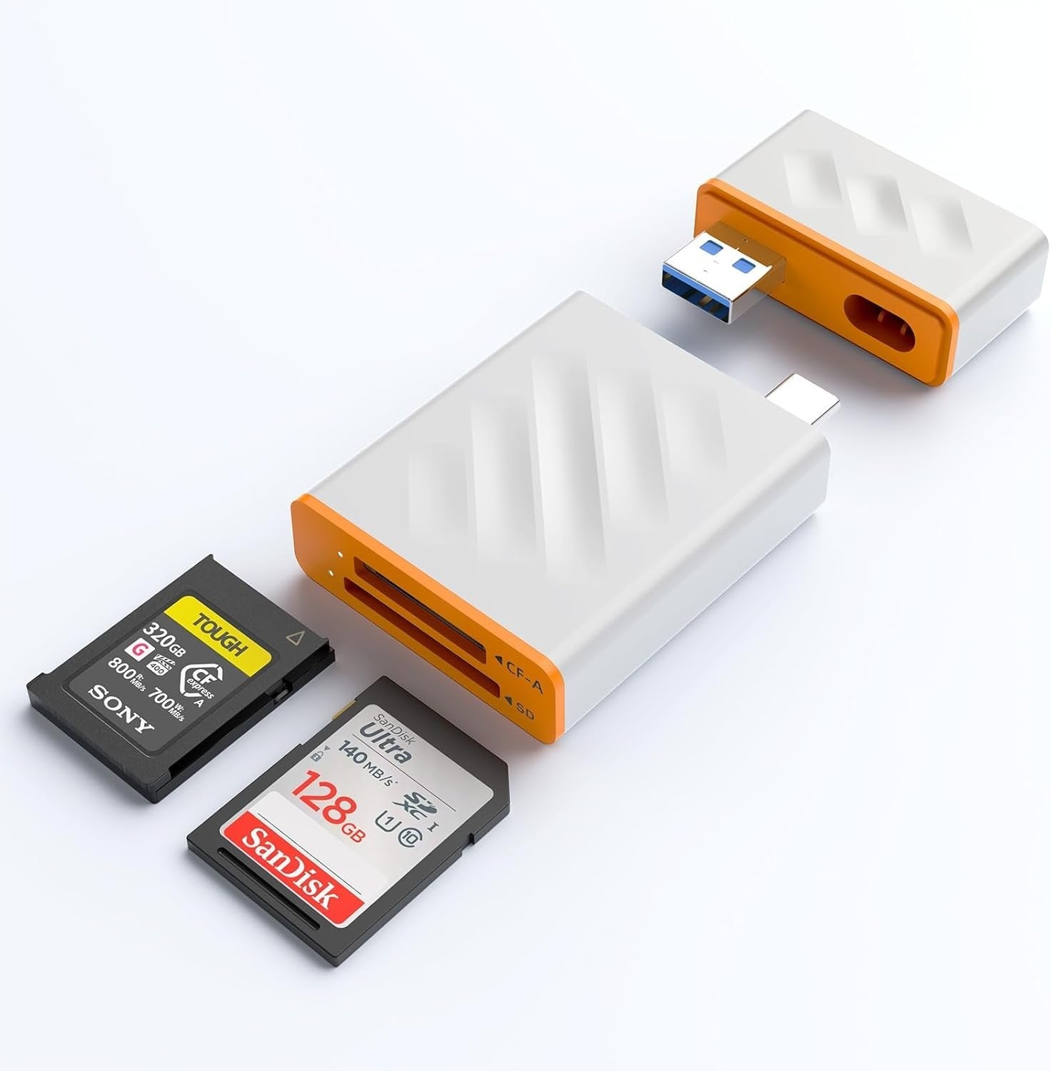 NÖRDIC USB-A, USB-C 3.0 Kortleser 2 Slot CFexpress Type A, SD3.0 UHS-I