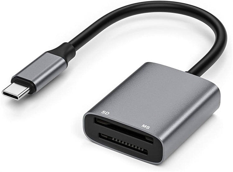 NÖRDIC USB-C-kortleser 2 spor SD, MS UHS-I