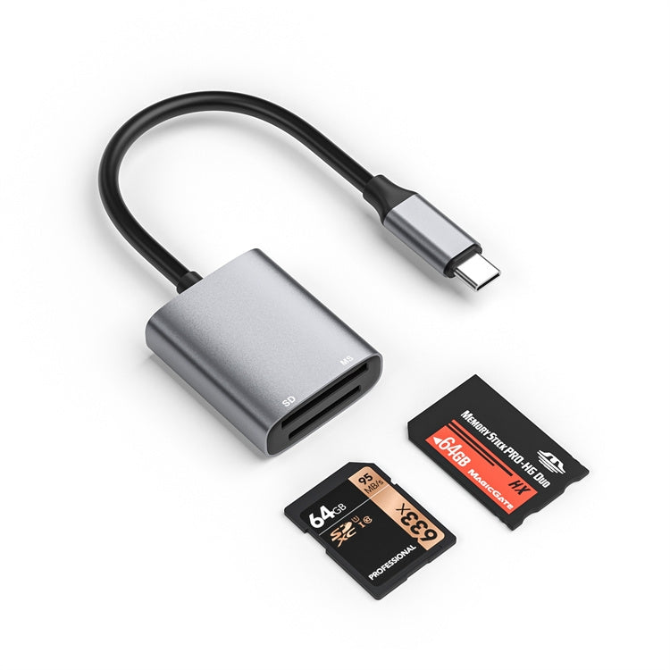 NÖRDIC USB-C-kortleser 2 spor SD, MS UHS-I